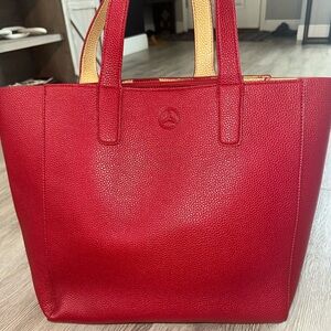 Mercedes-Benz Lipstick Red Shopper Glam Tote Bag Purse